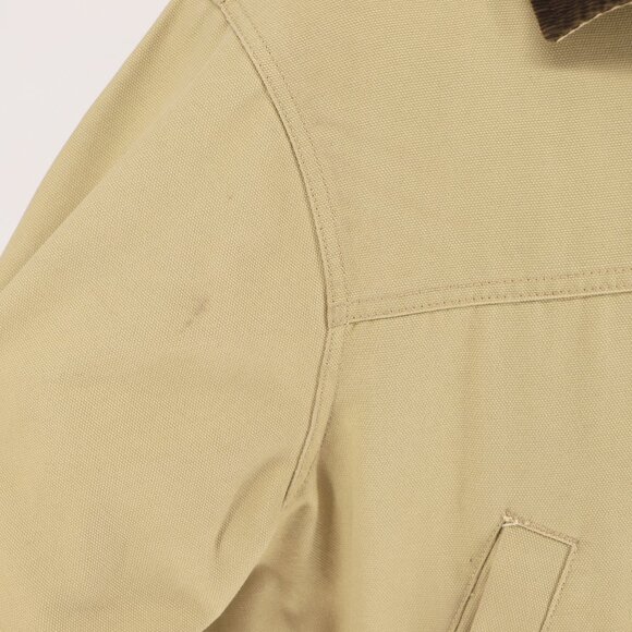 LANDS' END Men's Canvas Chore Barn Coat Field Jacket Plaid Khaki Tan Size L - Picture 7 of 12